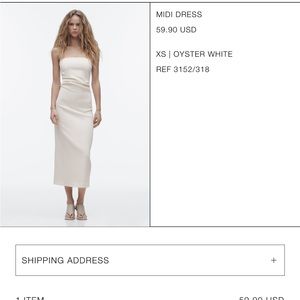 Cream strapless Zara dress